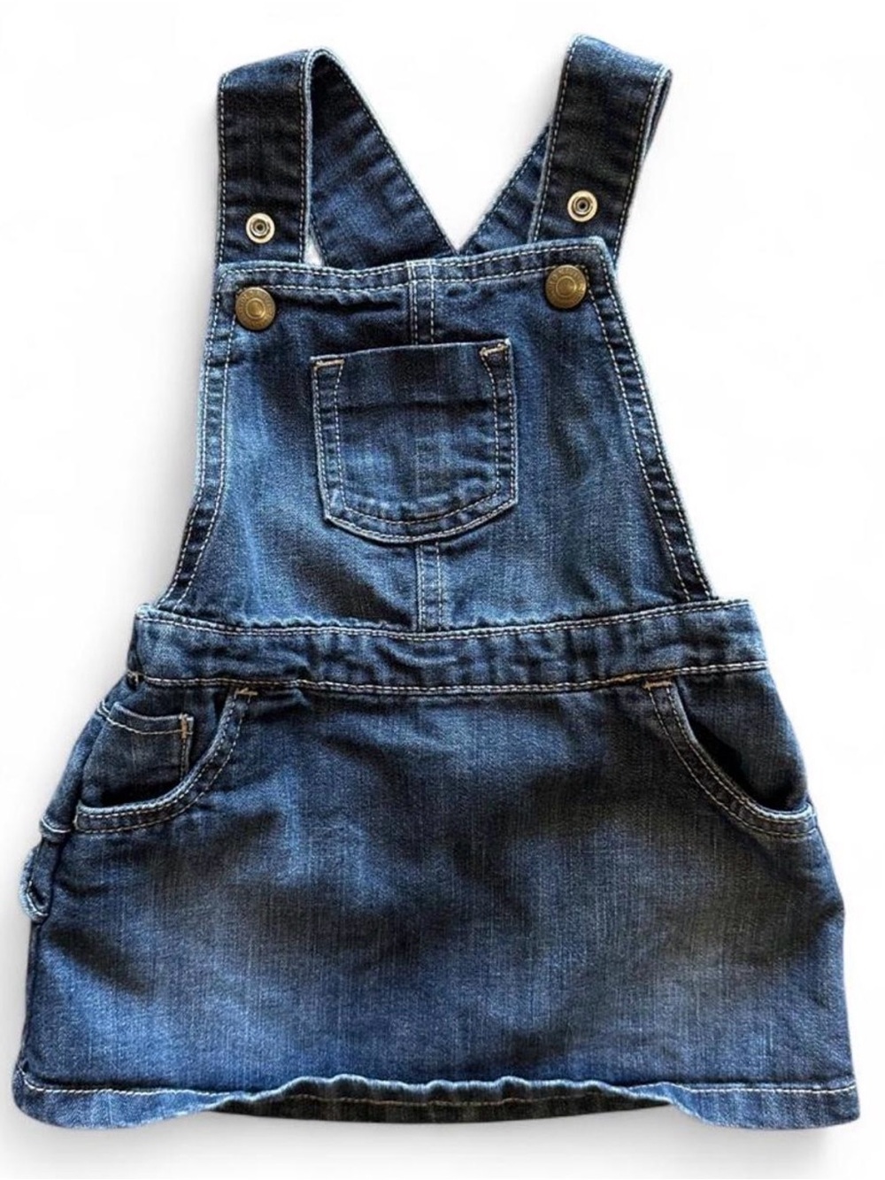 Old Navy Dark Blue Denim Overall Dress